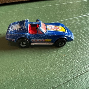 1979 Matchbox Hot Wheels Vintage Chevy Corvette Superfast Toy Car Blue with Red Interior