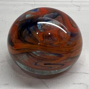 Vintage Glass Paperweight Office Decor