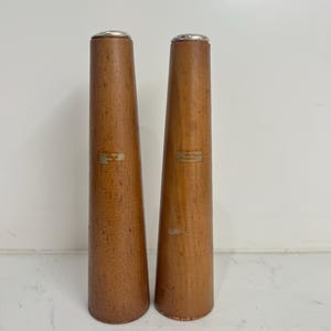 Wooden MCM Salt and Pepper Shakers | Vintage Mid Century Danish Style Spice Shakers