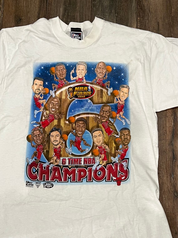 Vintage 1998 Six Time NBA Champs Chicago Bulls Championship Rings XXL T- Shirt