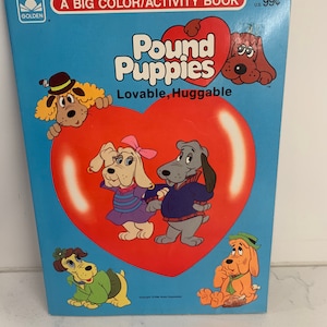 CHOICE Vintage Coloring Books | 1986 Pound Puppies Lovable Huggable Coloring Book 1984 Care Bears Learn to Count | Princess Coloring Book