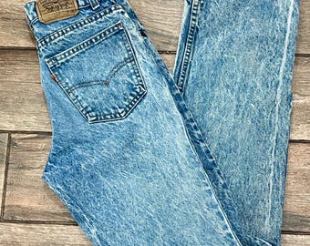 90s Levis 951 Jeans Vintage Orange Tab Relaxed Tapered Leg Stone Wash 29x32