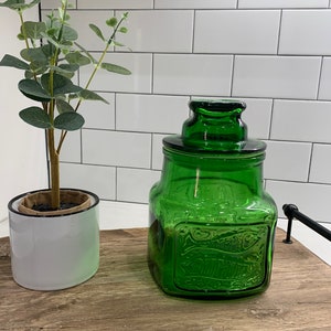 Vintage 1970er Grün Weizenon Grün Glas Küchenkanister New | Etsy