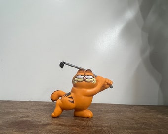 1978 1981 Feature Syndicate Garfield Playing Golf Pvc Figure Toy Cake Topper 2&quot;