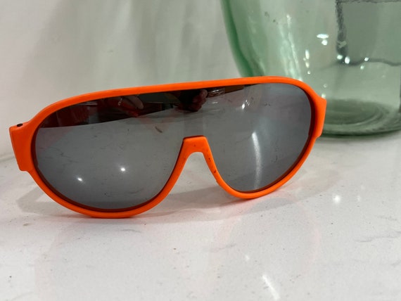 Vintage Kids Orange Ski Sunglasses 80s Theme Party Glasses Retro Sunglasses  