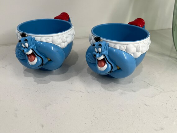 Disney Parks Blue Genie from Aladdin Face Ceramic Mug Cup: Coffee  Cups & Mugs