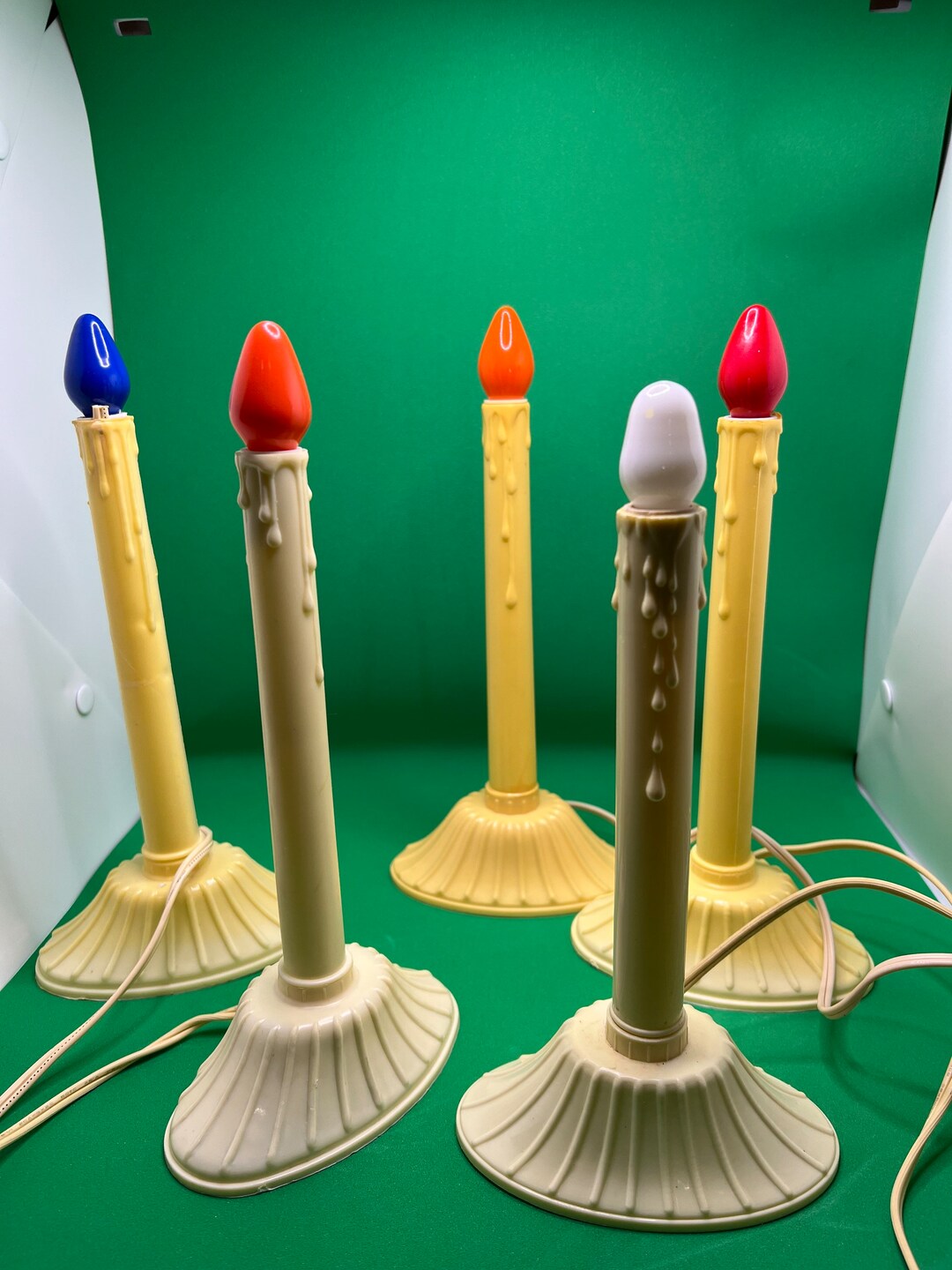 Vintage Christmas Window Fireplace Candolier Holiday Candlestick Light