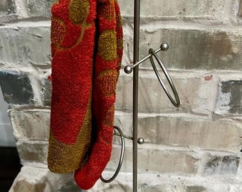 Vintage 3-Ring Small Hand Towel Holder Metal Silver Tone Counter Stand