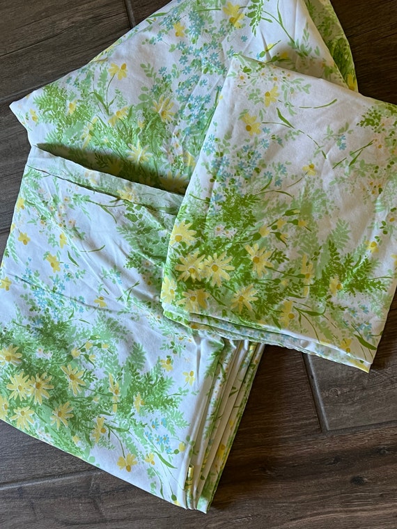 MOD Springmaid Vintage Floral Queen Sheet Set Flat Sheet Etsy