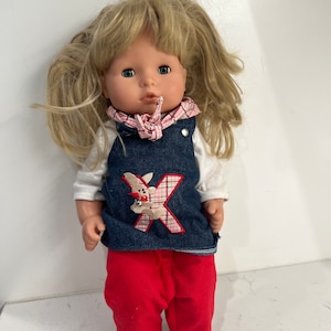 90s Vintage Gotz Vinyl  15” Doll Blonde, Blue eyes Original Outfit Collectible