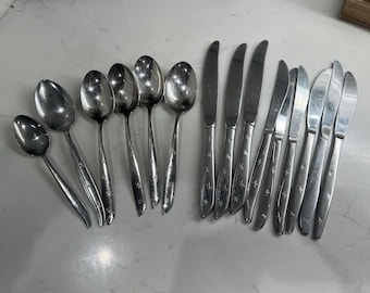 Stainless Steel Japan Flatware North Star Atomic Starburst 15-Piece Mid Century Silverware Set