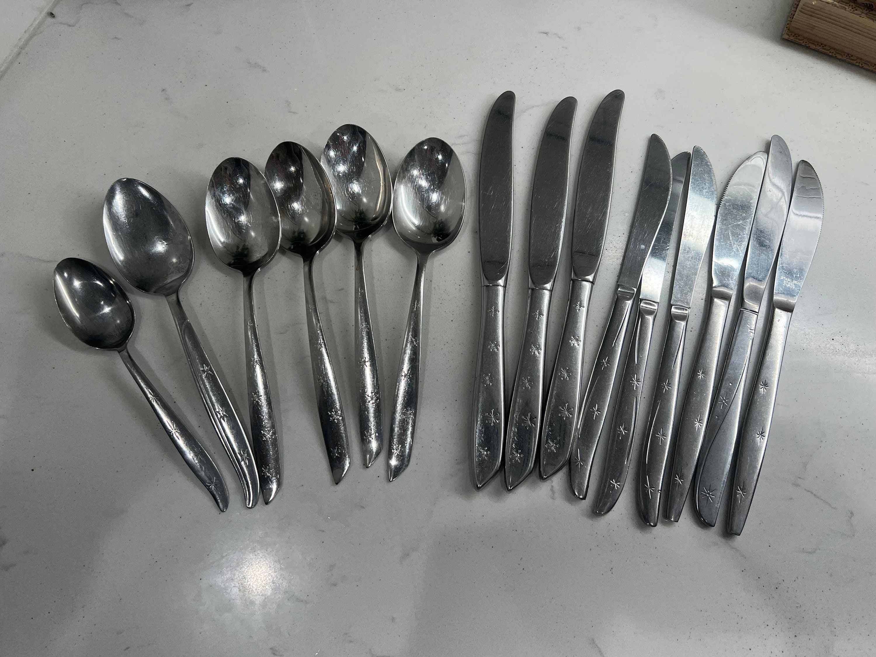 Stainless Steel Japan Flatware North Star Atomic Starburst Stainless Steel Japan Flatware North Star Atomic Starburst