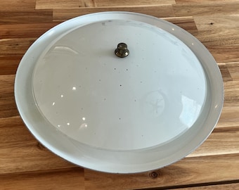 MCM Glass Plate Ceiling Light | UFO Saucer Pendant Light | Atomic Mid Century Lighting