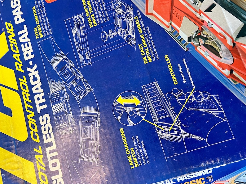 Vintage Ideal TCR Slotless Total Control Track Real Passing Jam Car ...