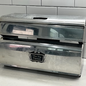 West Bend Metal Three Way Dispenser Folha de Cera Papel Toalha Mid Century Cozinha Armazenamento