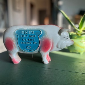 Vintage R. B. Rices Sausage Company Piggy Bank