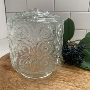 Vintage Mid Century MCM Clear Glass Bubble Globe Dome Ceiling Mount Fixture