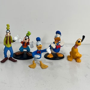Disney Vintage Toy Lot of 5 Cake Toppers Goofy, Pluto, Donald Duck