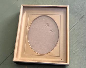 Gold Metal Vintage Picture Frame 5x6 Inch with Oval Cutout | Mid Century Home Decor Frame