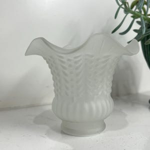 Ruffled Tulip Frosted Vintage Lamp Shade 2” Fitter
