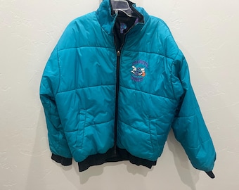 Vintage 1990s Charlotte Hornets NBA Apex One Logo Athletic Puffer