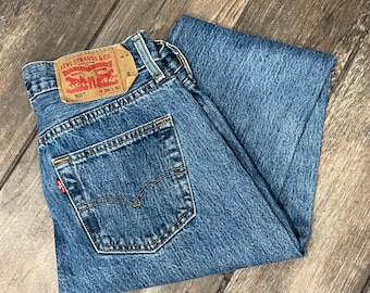 Vintage Levi 501 Jeans Button Fly 29x30 Light Wash Blue Distressed Made In Mexico