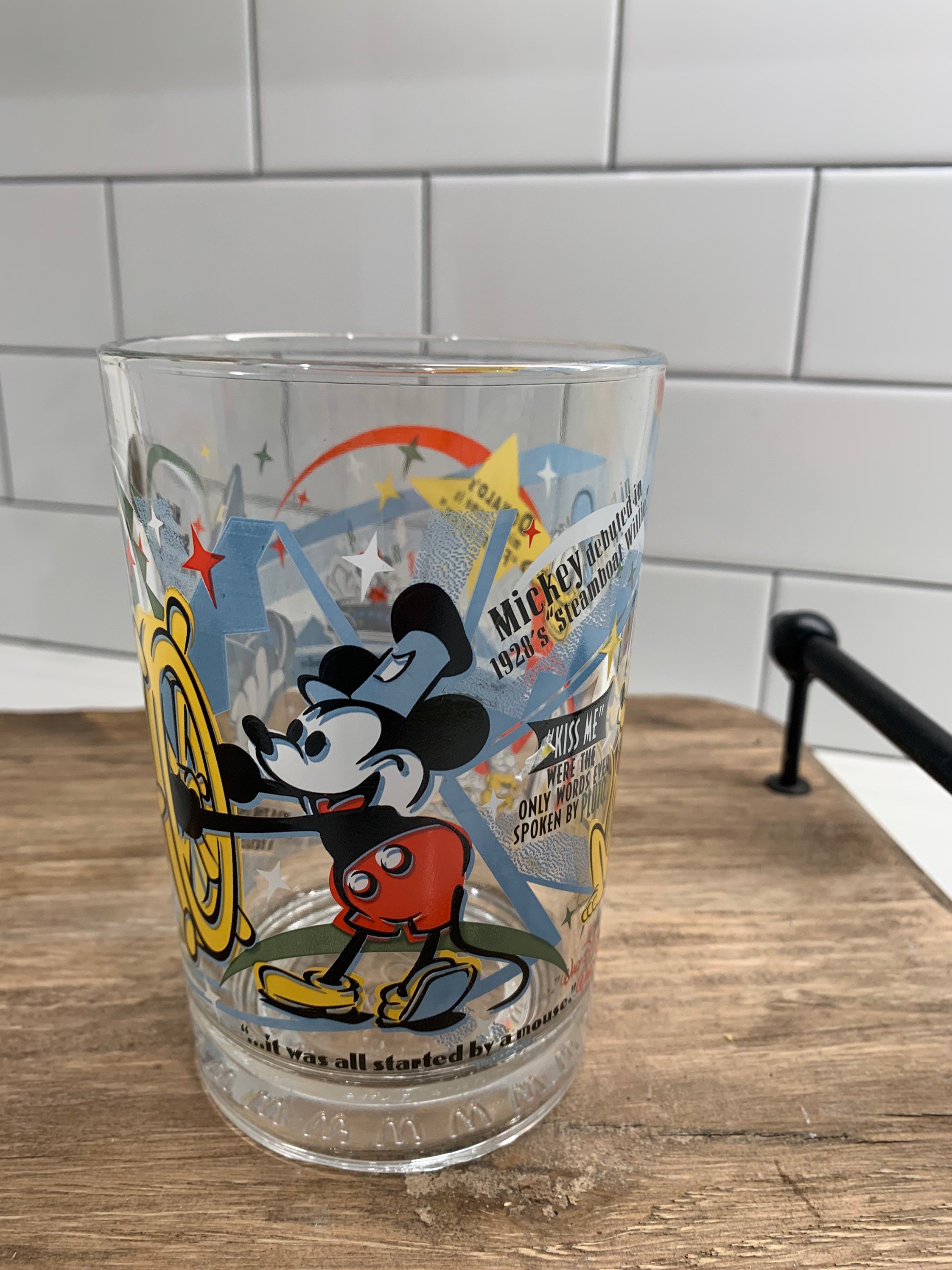 McDonalds Walt Disney World 100 Years of Magic Glass Cups- Magic Kingdom &  Epcot