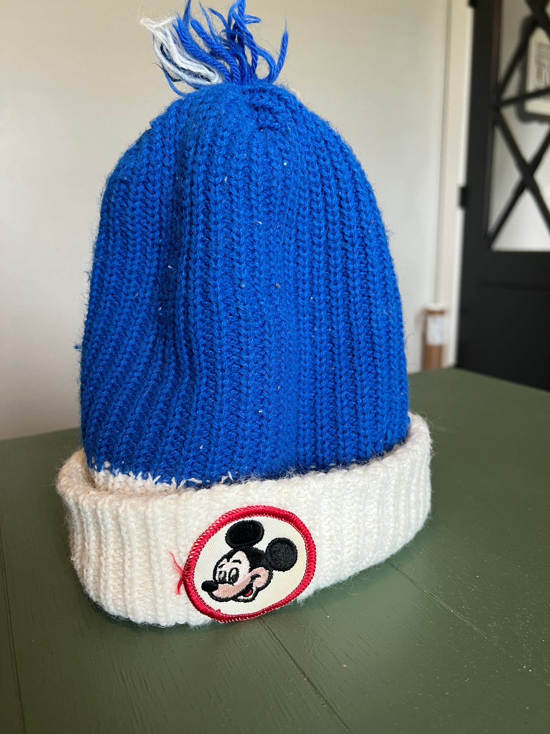 Mickey Mouse Disney Vintage Winter Blue Beanie Hat - Etsy display picture 1