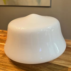 Large 1940s Schoolhouse pendant White Milk Glass Light Shade | Farmhouse Style Antique Lighting