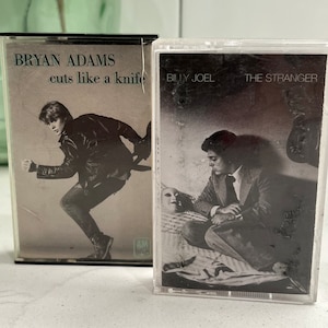 Billy Joel The Stranger Cassette Tape | Bryan Adams Cuts Like a Knife Cassette Tape | Vintage Music Deadstock