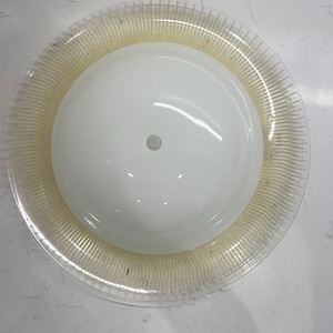Ceiling Light Fixture & Shade Vintage 15” Large Round Glass Gold MCM Lighting