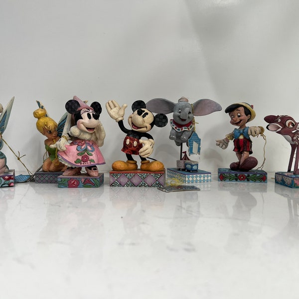 Enesco Jim Shore Disney Traditions Characters Figurines Mickey Mouse Minnie Tinkerbell Pinocchio Bambi Dumbo Cinderella