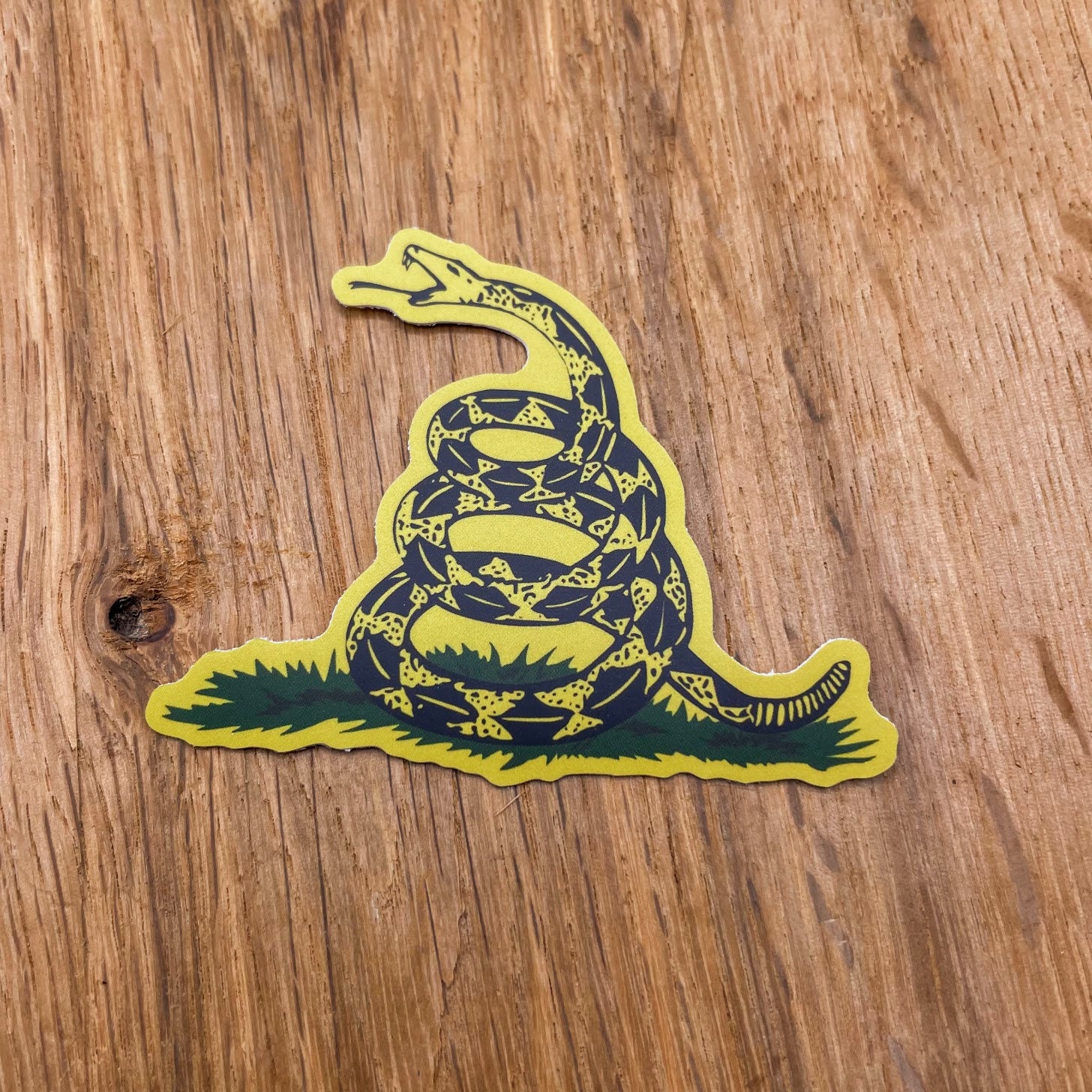 Gadsden Don't Tread On Me Green on Black 2 x 3 Iron On Patch for sale