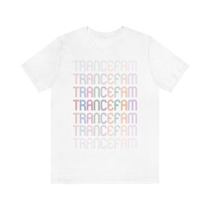Trance Family Shirt Rainbow multi color ASOT Above Beyond Armin Van buuren Ferry Corsten FSOE music festival Unisex Jersey Short Sleeve Tee