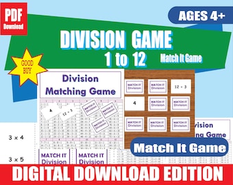 Matching Game Printable | Division Flashcards | Memorize Fast