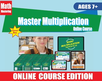 Speed Multiplication Mastery Online Course (Digital Access + Flashcards + Worksheets) | Master 0–12 Facts Fast