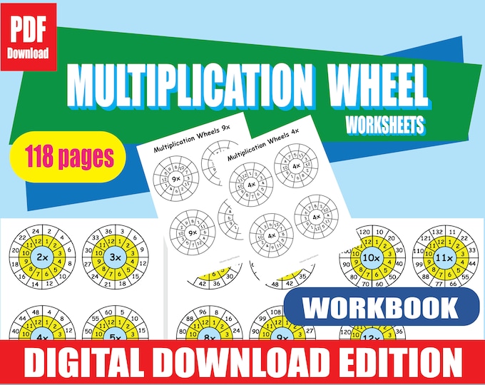 Multiplication Wheels Worksheets | Times Table Wheels 2–12 | Printable PDF | 118 Pages + Answer Keys | Math Fluency Practice