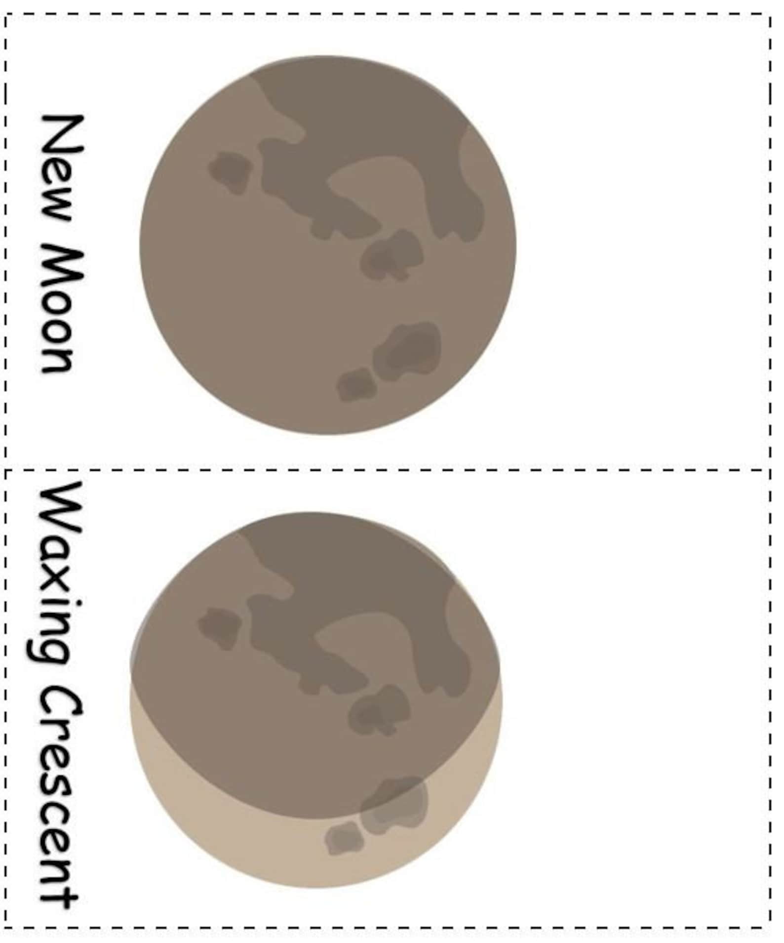 Moon Phases Flashcards Printable | Etsy