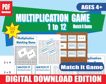 Matching Game Printable | 144 Multiplication Flashcards | Memorize  Calculations Fast