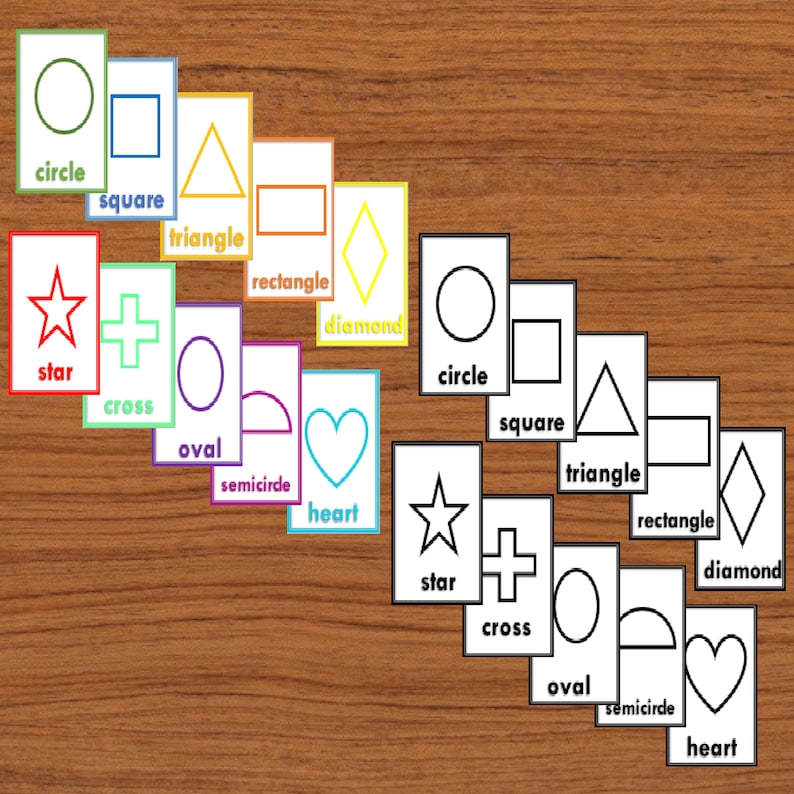 Preschool Flashcards Printable, Early Learner Printable Flashcards Etsy