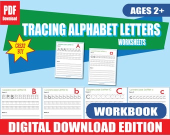 Alphabet Tracing Worksheets | Upper & Lowercase Letters | Preschool Printable | 52 Pages | ABC Practice for Pre-K and Kindergarten