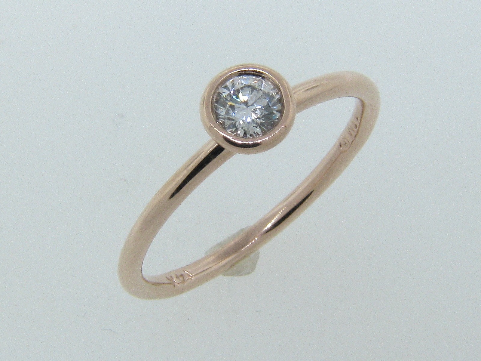 Diamante natural de 030 quilates anillo solitario de oro de | Etsy