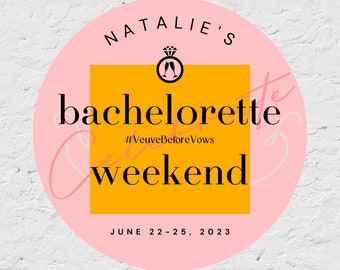 Custom Veuve before Vows Bachelorette Party Logo Design Art | made to order | digital delivery