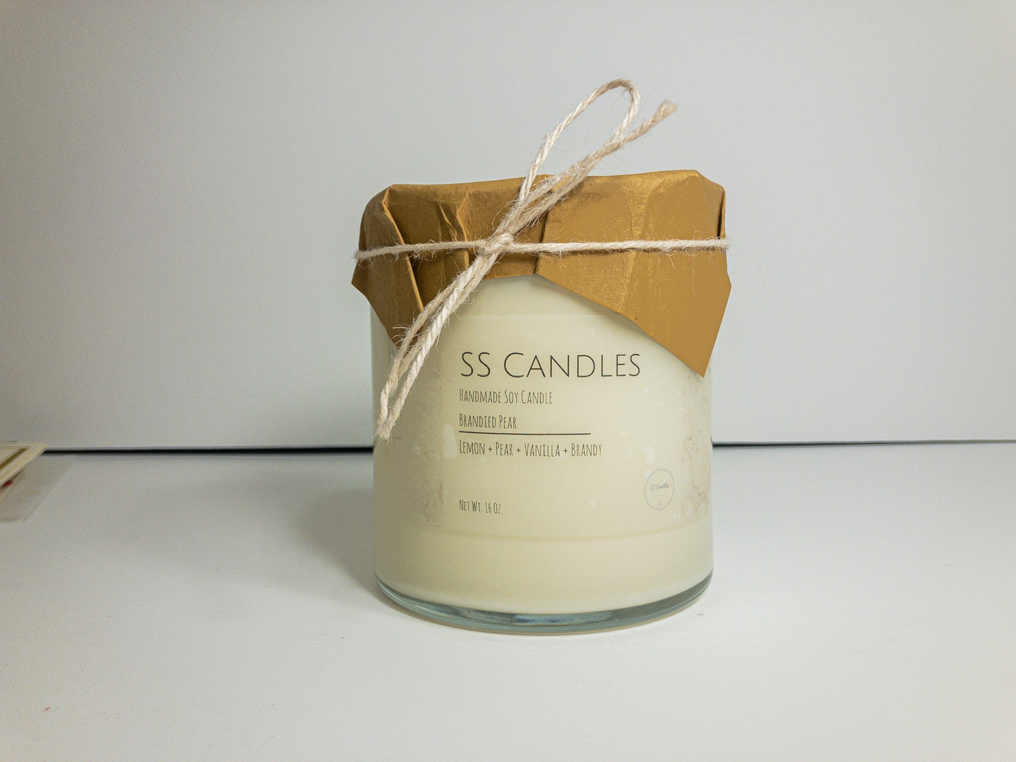 Brandied Pear Bougie de Soja - Cadeau Vacances Crémaillère d'automne Bougies Pour Les Faveurs Strong