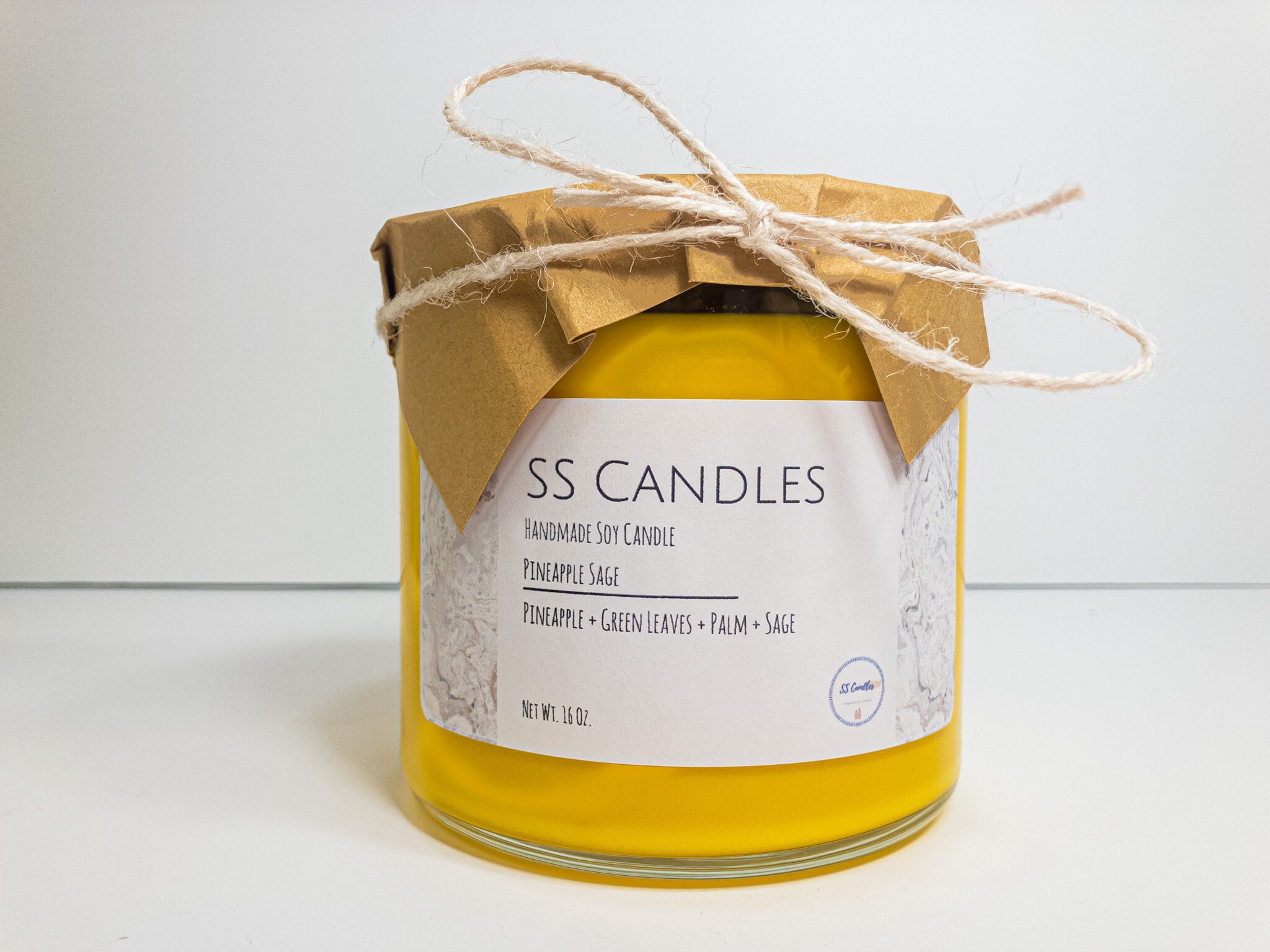 Ananas Sage - Bougie de Soja Faite à La Main Cadeau Vacances Crémaillère d'automne Parfum Fort Propr