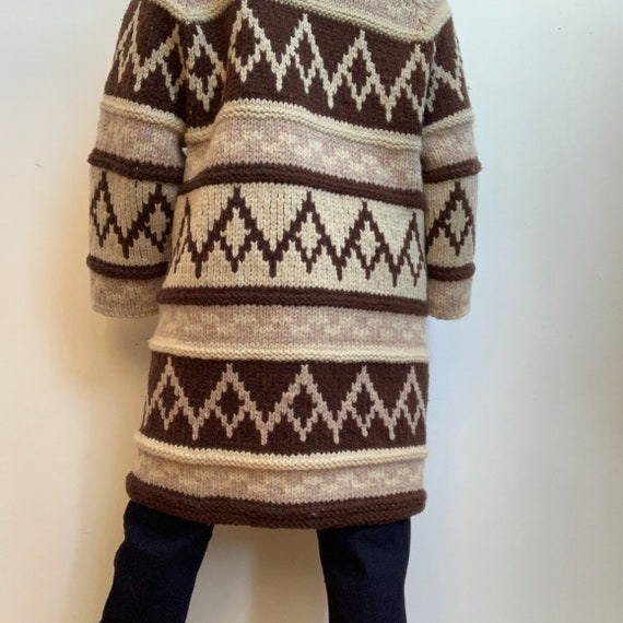 Vintage Wool Fully Lined Cowichan Cardigan Sweater - image 3