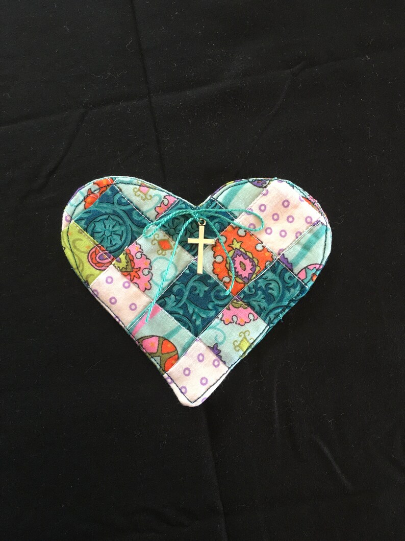 Patchwork Heart Pocket Prayer Etsy