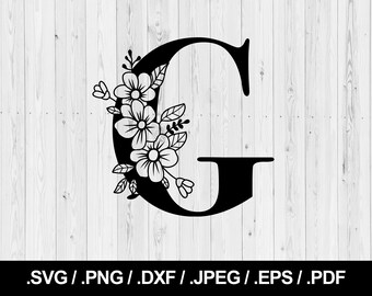 Download Floral Letter G Svg Etsy