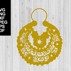 Mexicaanse sieraden, Arracada SVG bestand 2 pack.  PNG, JPEG, eps, ai, pdf en dxf bestanden Instant download