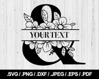 Flower Split Ampersand. Floral Letter SVG PNG, JPEG, eps, ai, pdf and dxf. Monogram Font &. Instant download